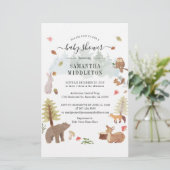 Woodland Creatures Baby Shower Invitation 便箋 (スタンド正面)