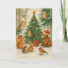 Woodland Creatures Custom Christmas カード
