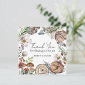 Woodland Cute Forest Animals Baby Shower サンキューカード (スタンド正面)