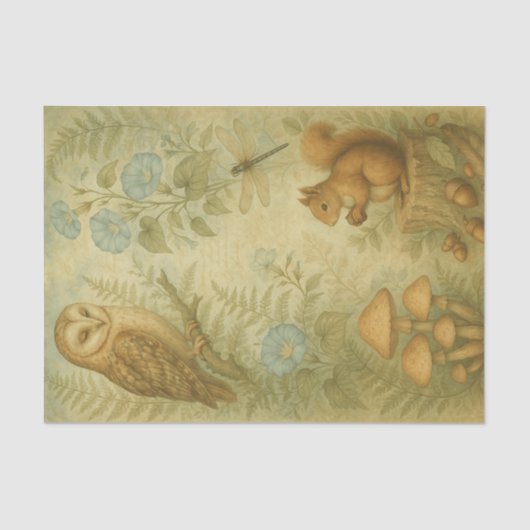 Woodland Dawn Vintage Tissue Paper – Decoupage 薄葉紙 (正面)