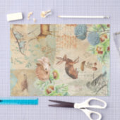 Woodland Decoupage Forest Wildlife Deer, rabbit 薄葉紙 (クラフト)