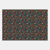 Woodland Deer and Flowers Holiday Gift Wrap ラッピングペーパーシート (正面3)