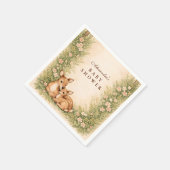 Woodland Deer Baby Shower スタンダードカクテルナプキン (角)