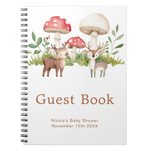 Woodland Deer Baby Shower Guest Book ノートブック (正面)