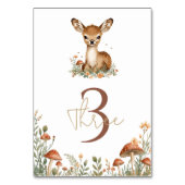 Woodland Deer Birthday Rustic  テーブルナンバー (正面)