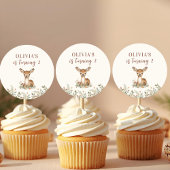Woodland Deer Birthday | Rustic Forest ラウンドシール
