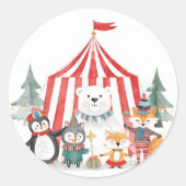 Woodland Deer Birthday | Rustic Forest  ラウンドシール (正面)