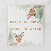 Woodland Deer Forest Baby Shower Sparkling Water プレイスカード (外部開封)