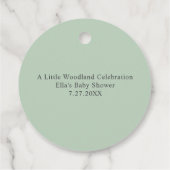 Woodland Deer Forest Neutral Baby Shower フェイバータグ (裏面)