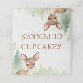 Woodland Deer Forest Neutral Baby Shower Cupcakes プレイスカード (外部開封)