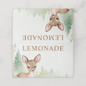 Woodland Deer Forest Neutral Baby Shower Lemonade プレイスカード (外部開封)