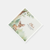 Woodland Deer Forest Neutral Baby Shower Party スタンダードカクテルナプキン (角)