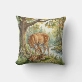 Woodland Deer Mama & Baby Kids クッション