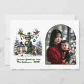 Woodland Deer Rustic Christmas Forest Animal Photo シーズンカード (正面)