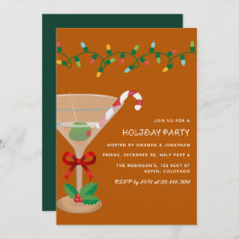 Woodland Ember Christmas Holiday Cocktail Party 招待状
