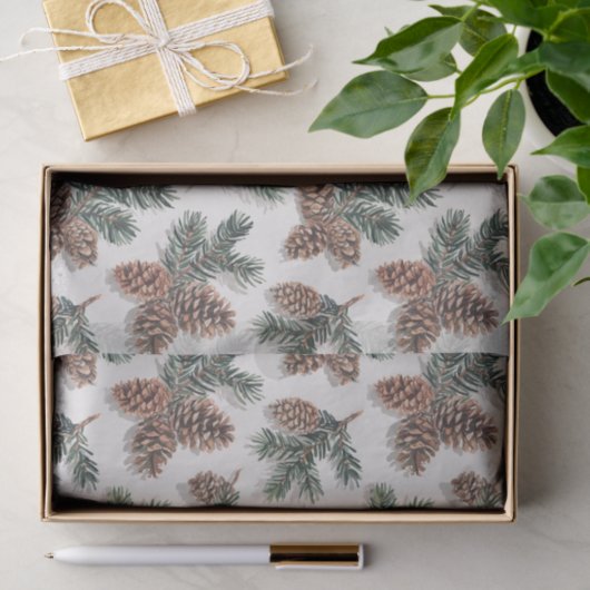 Woodland Evergreen and Pinecone  薄葉紙 (ギフト)