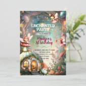 Woodland Fairy and Gnome Birthday Invitation 招待状 (スタンド正面)