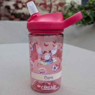 Woodland Fairy Frog & Water Lily Kids Name ウォーターボトル