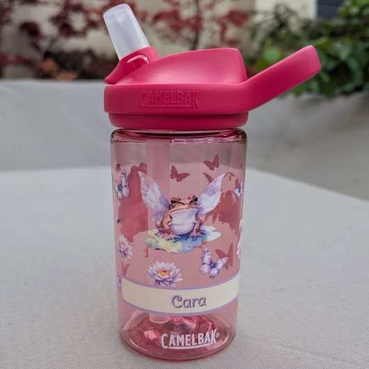 Woodland Fairy Frog & Water Lily Kids Name ウォーターボトル