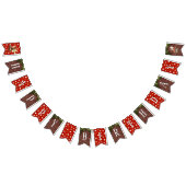 Woodland Fairy Mushroom Polka Dot Happy Birthday バンティングフラッグ (全)