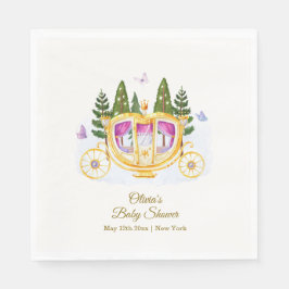 Woodland Fairytale Princess Carriage Baby Shower スタンダードランチョンナプキン