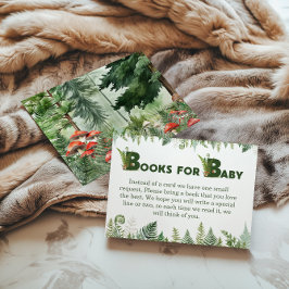 Woodland Fern Books for Baby Forest Green Mushroom エンクロージャーカード