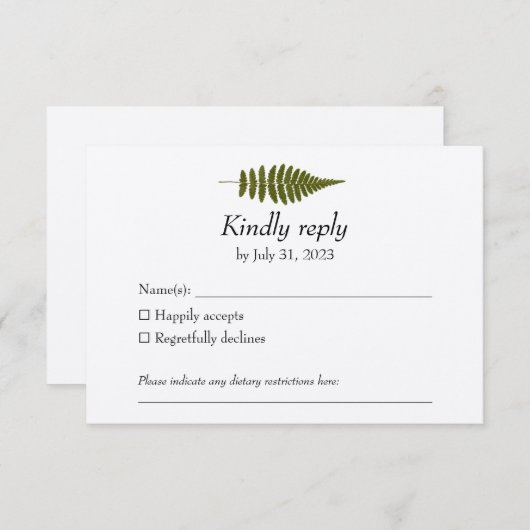 Woodland Fern RSVPカード (正面/裏面)