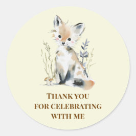 Woodland First Birthday Favor Stickers ラウンドシール