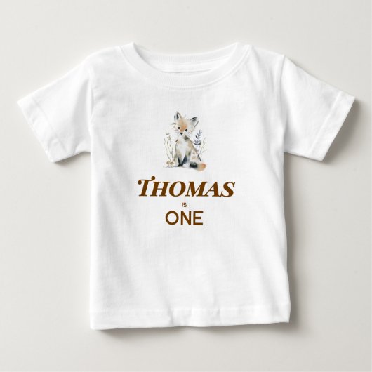 Woodland First Birthday Shirt ベビーTシャツ (正面)