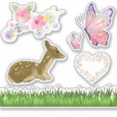 Woodland Floral Butterflies Scrapbook Stickers シール (正面)