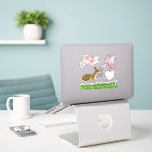 Woodland Floral Butterflies Scrapbook Stickers シール (デスク上のノートパソコン)