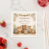 Woodland Forest Animal Baby Shower Napkins スタンダードカクテルナプキン (インサイチュ)