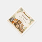 Woodland Forest Animal Baby Shower Napkins スタンダードカクテルナプキン (角)