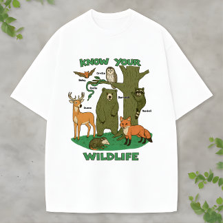 Woodland forest animal Creature Educational outfit Tシャツ