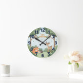 Woodland Forest Animal Friends Kids Wall Clock ラウンド壁時計 (ホーム)