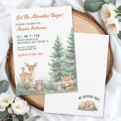 Woodland Forest Animals Adventure Baby Shower 招待状
