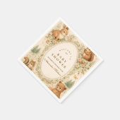 Woodland Forest Animals Baby Shower スタンダードカクテルナプキン (角)