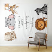 Woodland Forest Animals Baby Shower タペストリー (インサイチュ(横))