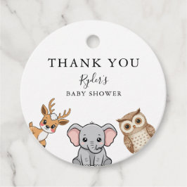 Woodland Forest Animals Baby Shower フェイバータグ