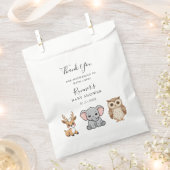 Woodland Forest Animals Baby Shower フェイバーバッグ (クリップ留めされた状態)
