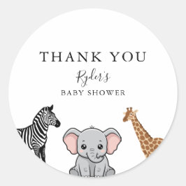 Woodland Forest Animals Baby Shower ラウンドシール