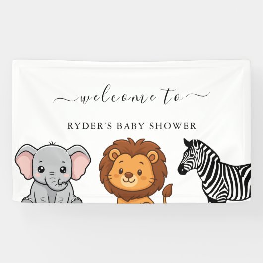Woodland Forest Animals Baby Shower 横断幕 (横)