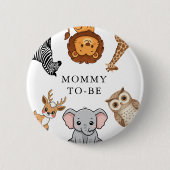 Woodland Forest Animals Baby Shower 缶バッジ (正面)