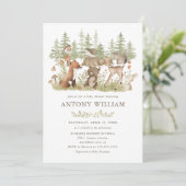 Woodland Forest Animals Baby Shower Invitation 招待状 (スタンド正面)