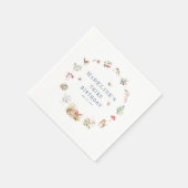 Woodland Forest Animals Birthday Napkins スタンダードカクテルナプキン (角)