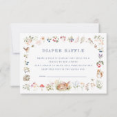 Woodland Forest Animals Diaper Raffle Card 招待状 (正面)