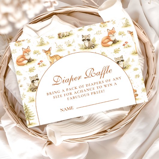 Woodland Forest Animals Diapper Raffle エンクロージャーカード