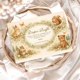 Woodland Forest Animals Diapper Raffle エンクロージャーカード