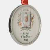 Woodland Forest Baby’s First Christmas Ornament  メタルオーナメント (右)