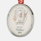 Woodland Forest Baby’s First Christmas Ornament  メタルオーナメント (左)
